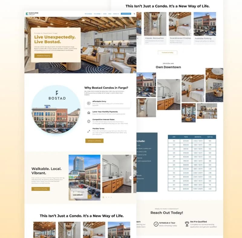 Real estate website pages