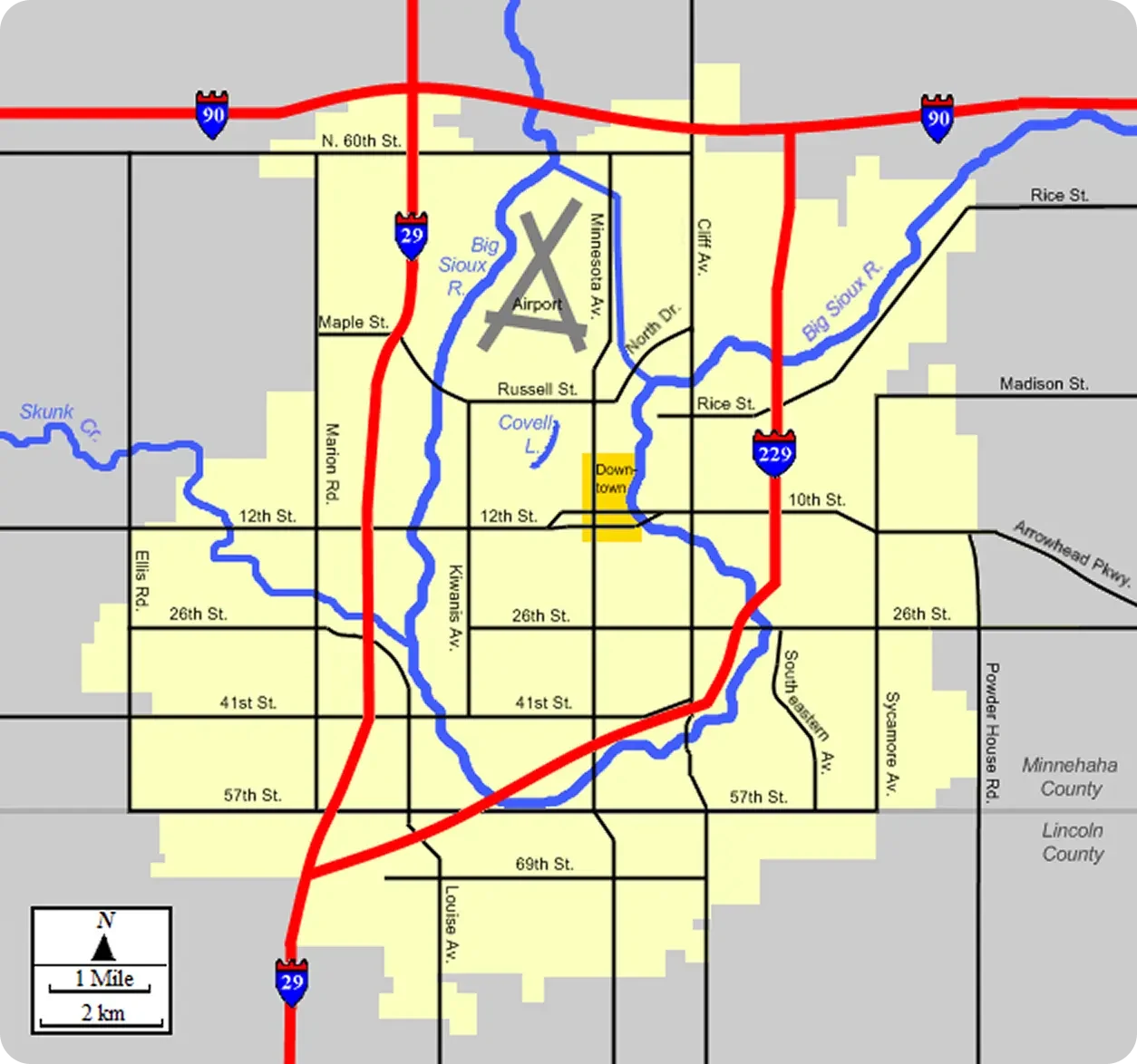 Faces of Sioux Falls distribution map from the market presentation