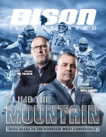 Bison Illustrated Spring 2026 cover: Climb the Mountain, NDSU heads to the Mountain West