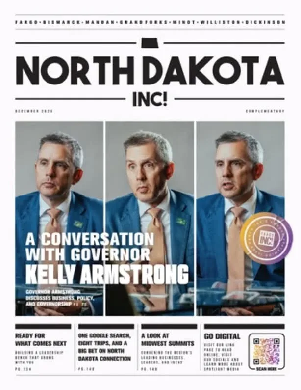 North Dakota INC! December 2025 cover: A Conversation with Governor Kelly Armstrong