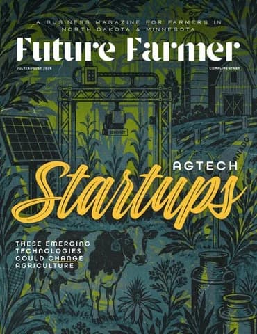 Future Farmer July/August 2026 cover: AgTech Startups, an illustrated farm scene