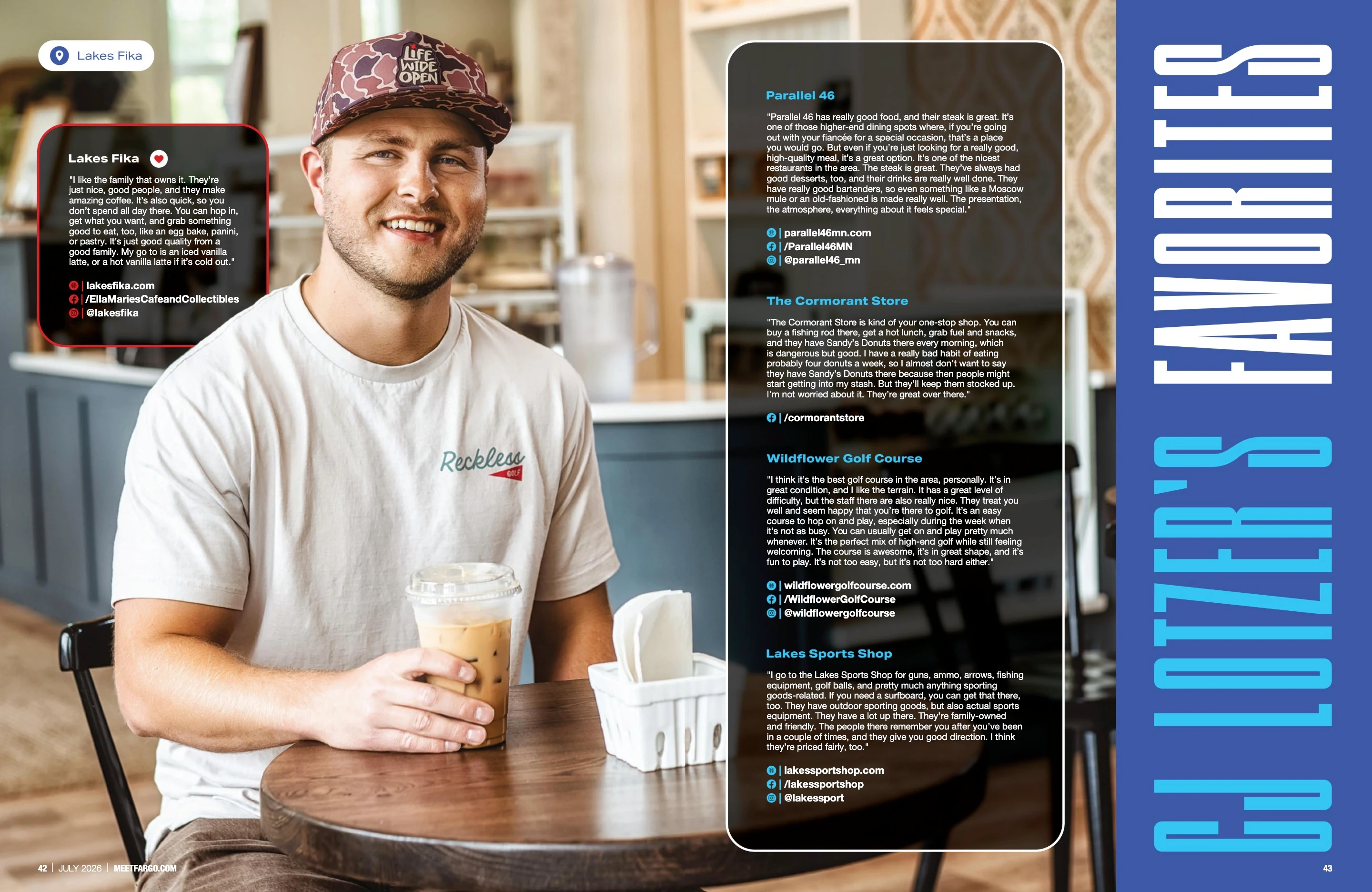 CJ Lotzer’s Favorites. Meet Fargo July 2026; original photography, page design and credits.