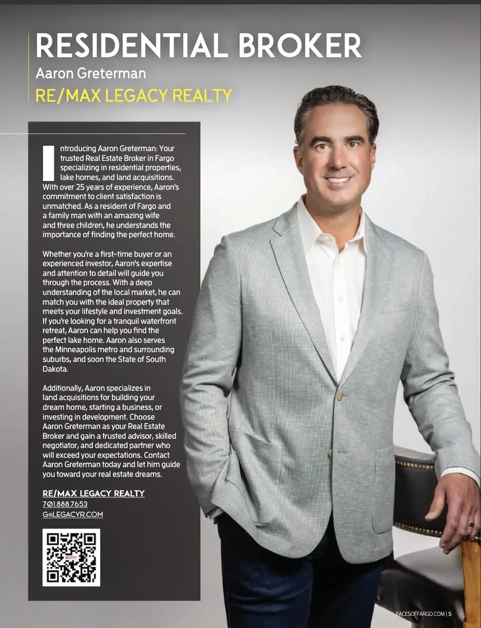 Face of Residential Broker, RE/MAX Legacy Realty, fargo 2025