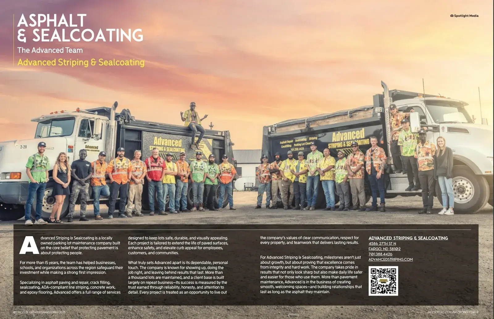 Face of Asphalt & Sealcoating, Advanced Striping & Sealcoating, grand-forks 2025