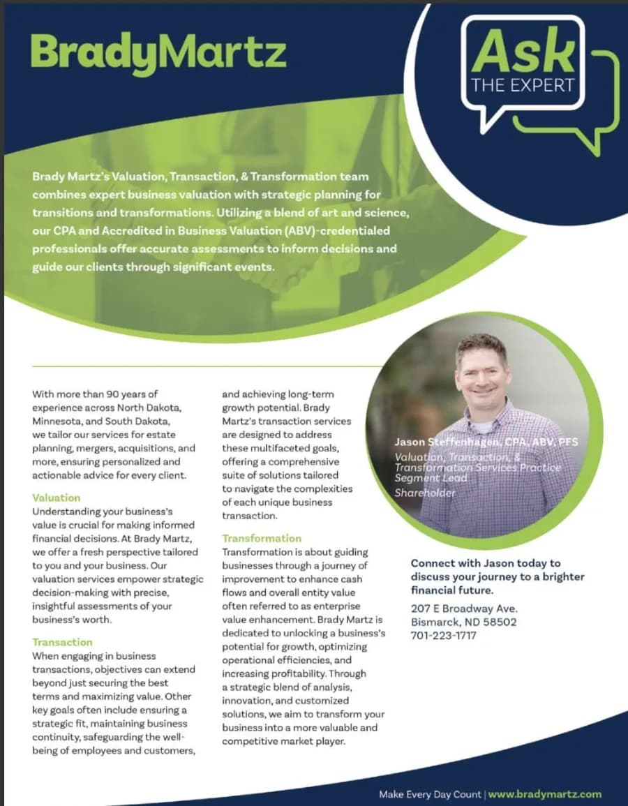 Brady Martz, Ask the Expert, Fargo Inc, 1