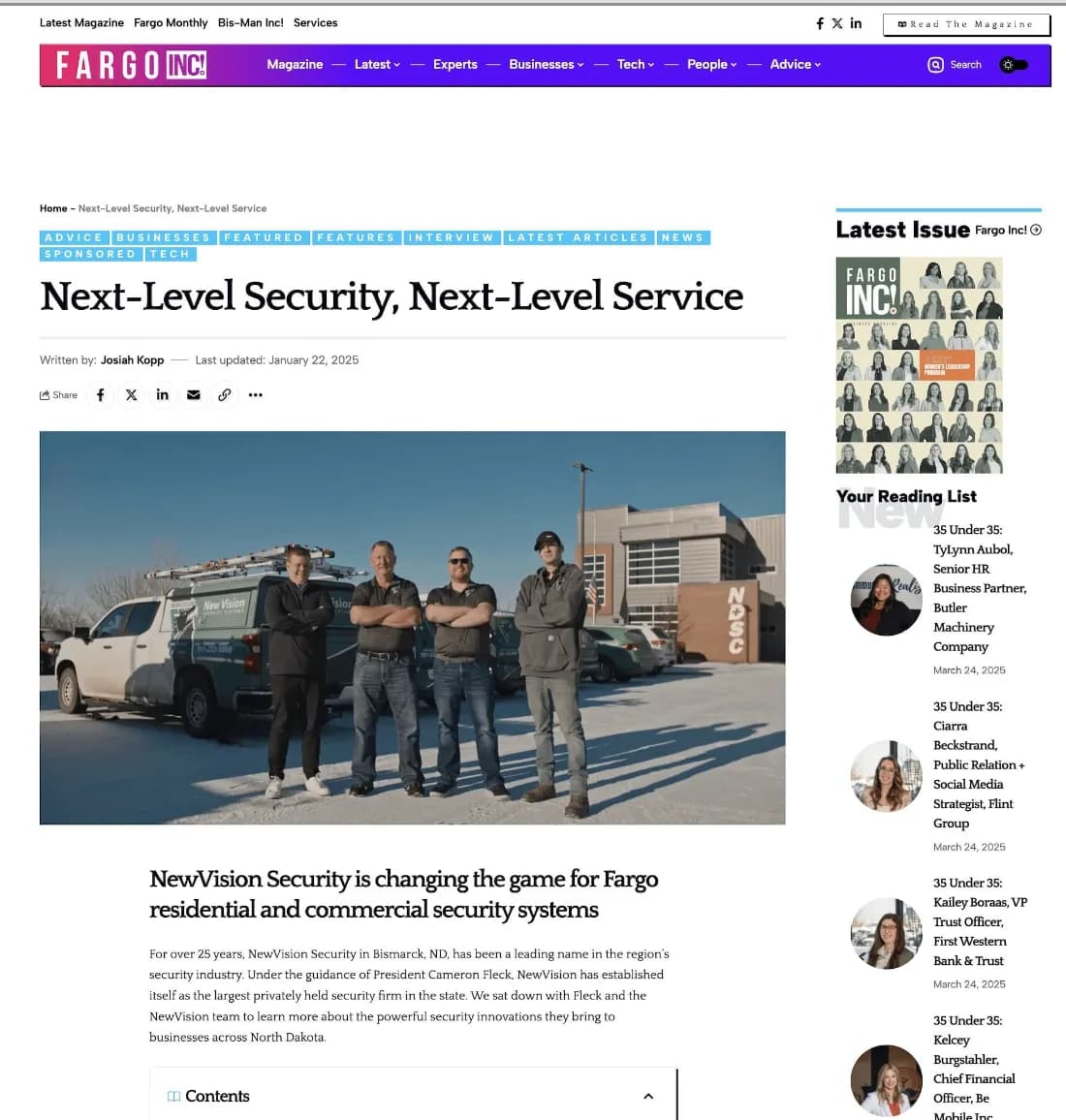 The NewVision article published on fargoinc.com