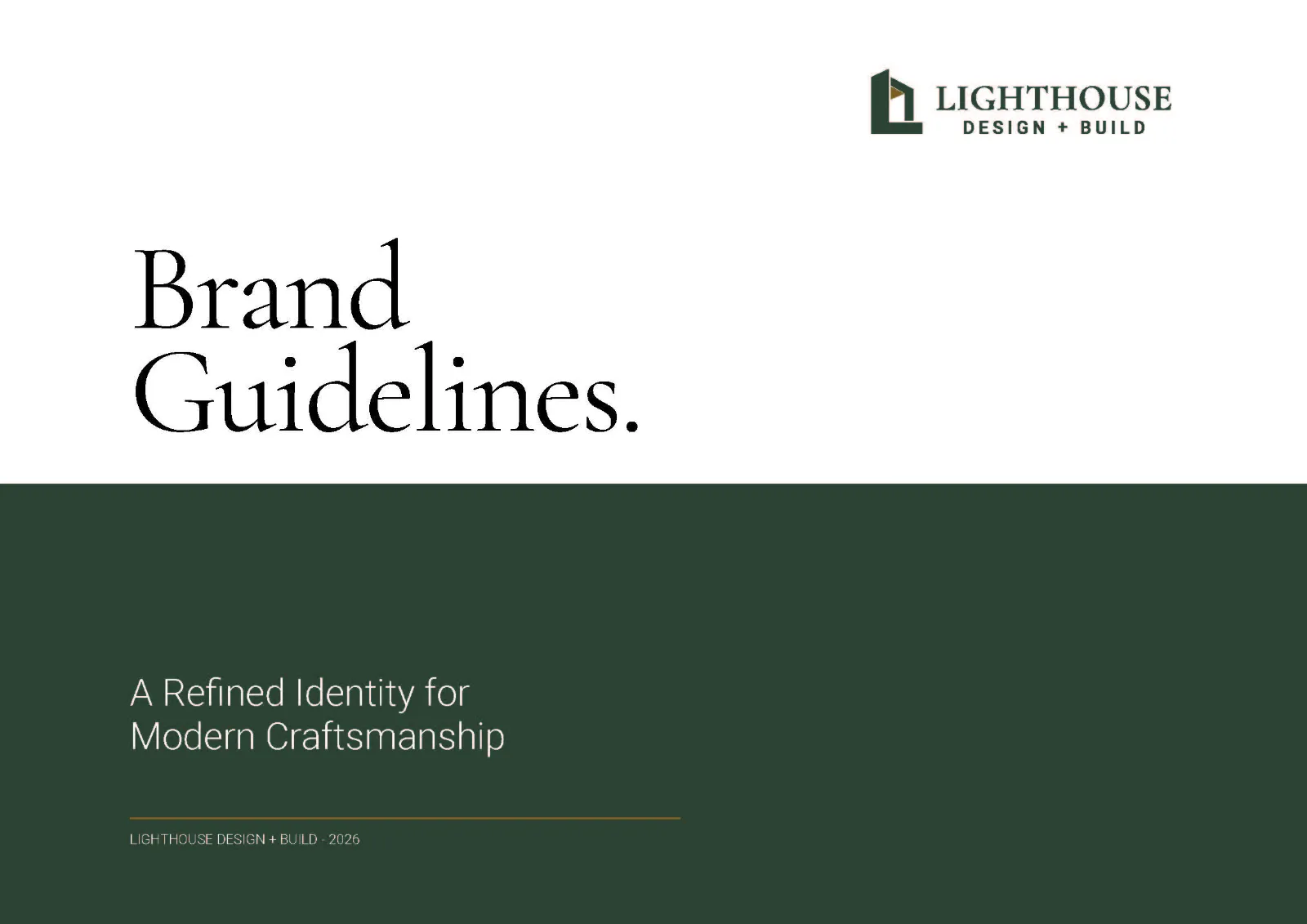 Lighthouse Design + Build brand guidelines cover, designed by Spotlight Media