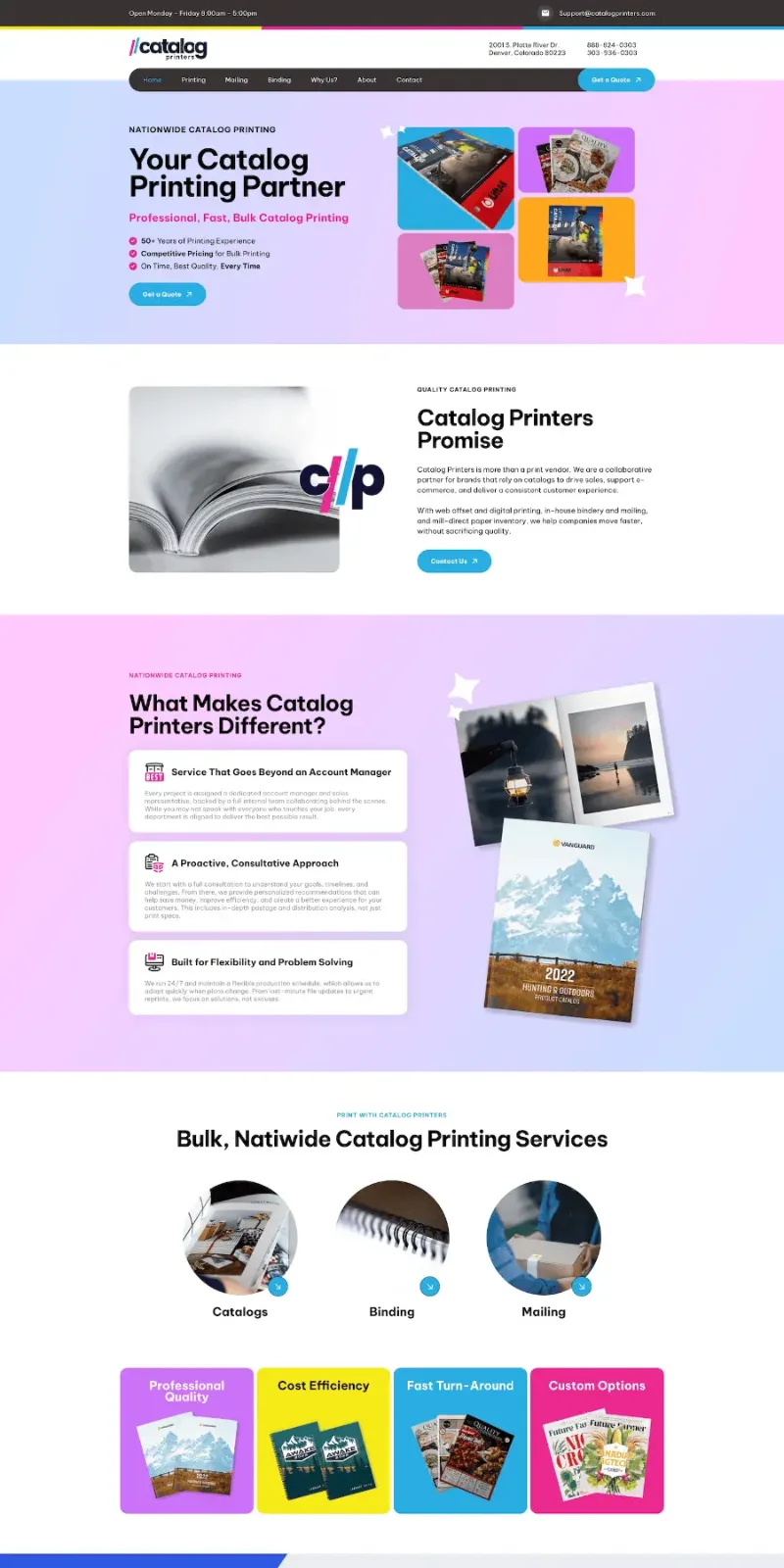 Catalog Printers website home page