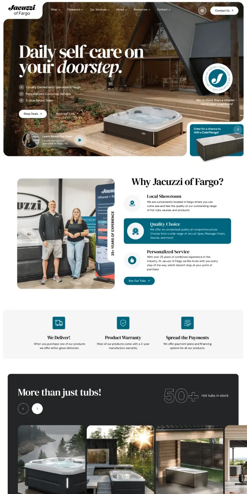 Jacuzzi of Fargo website home page