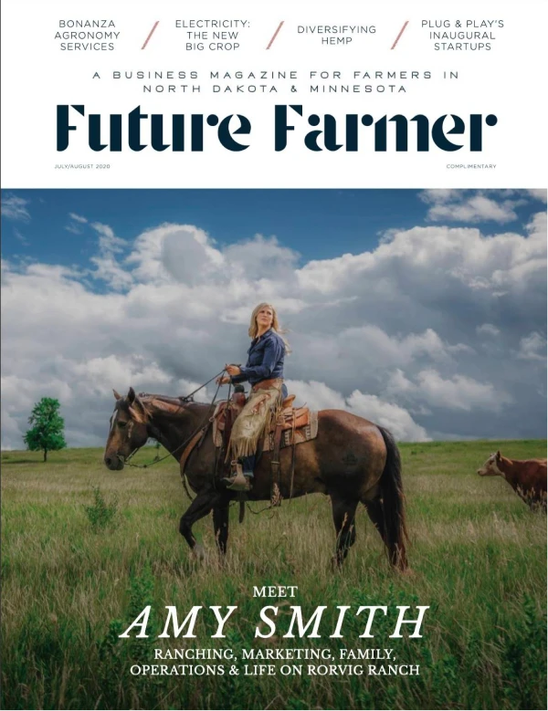 a magazine cover with a woman on a horse