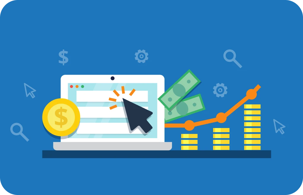Programmatic Display Solutions A Computer Screen With Cursor And Money