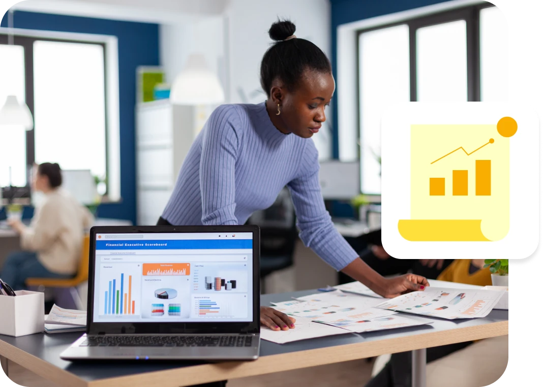 Addressable Streaming Tv Solutions A Woman Looking At A Laptop