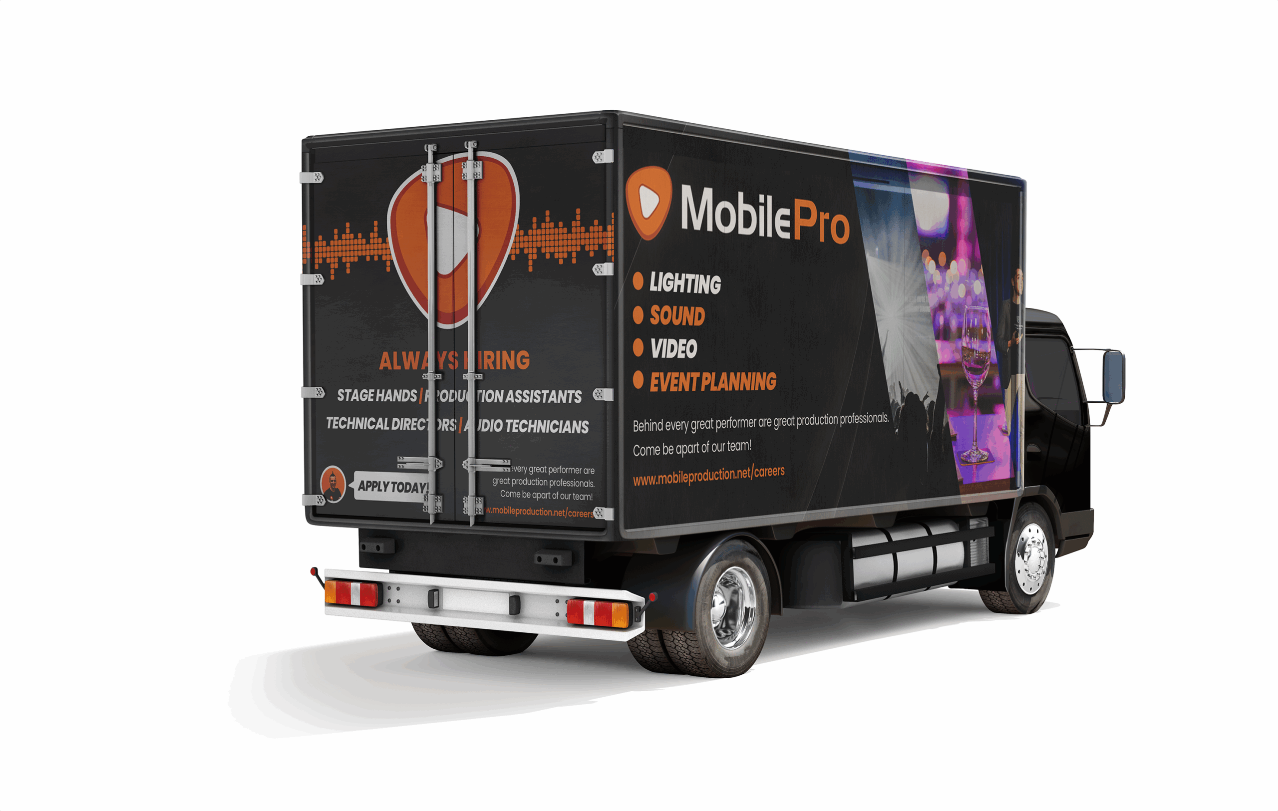 MobilePro event services truck advertisement