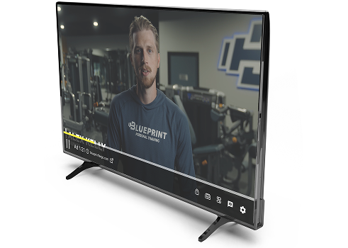 Television displaying fitness training video