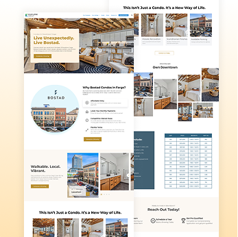 Real estate website showcasing condos
