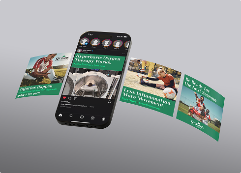 Phone displaying health-related social media posts