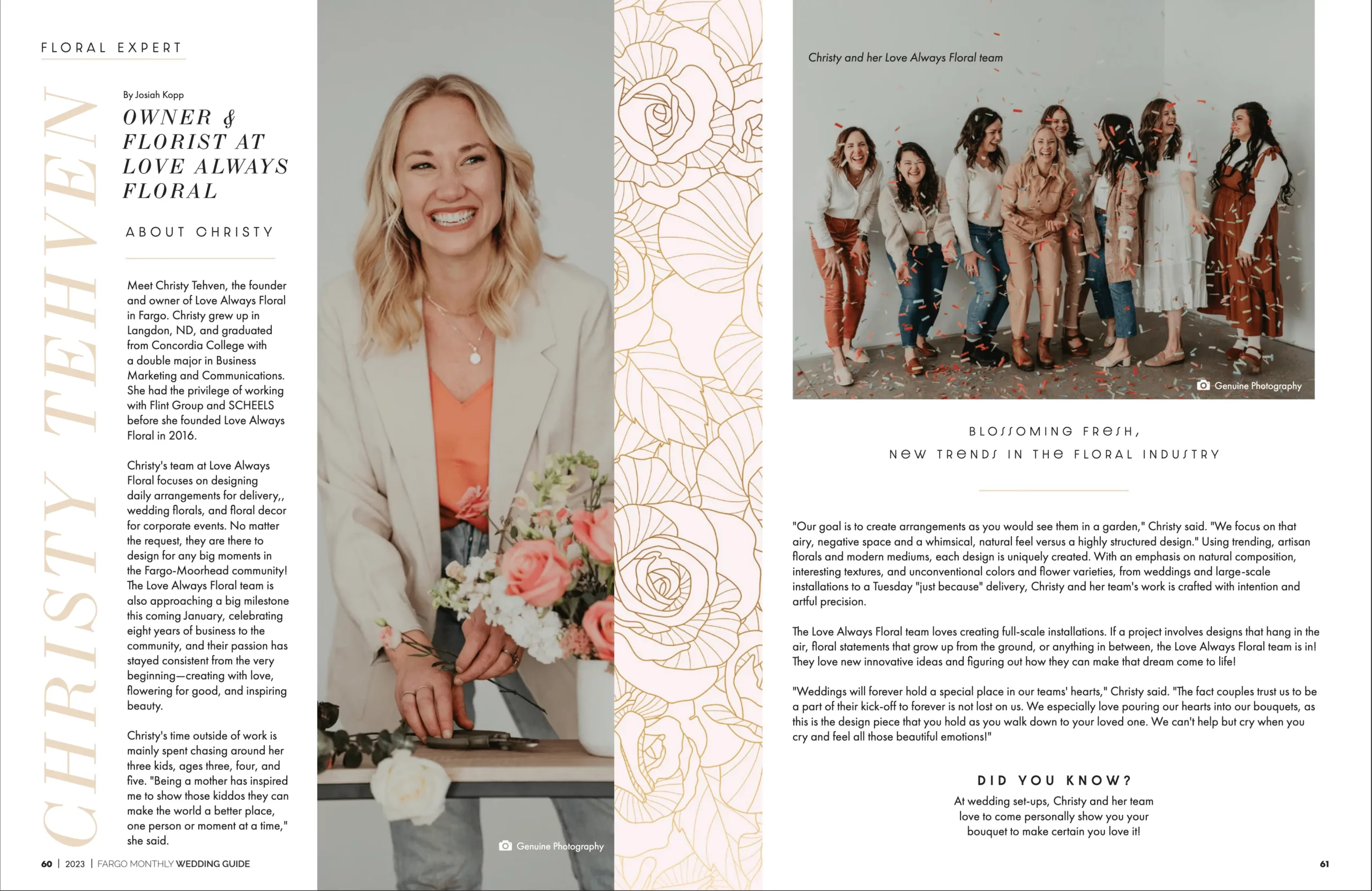 a woman smiling and a group of women