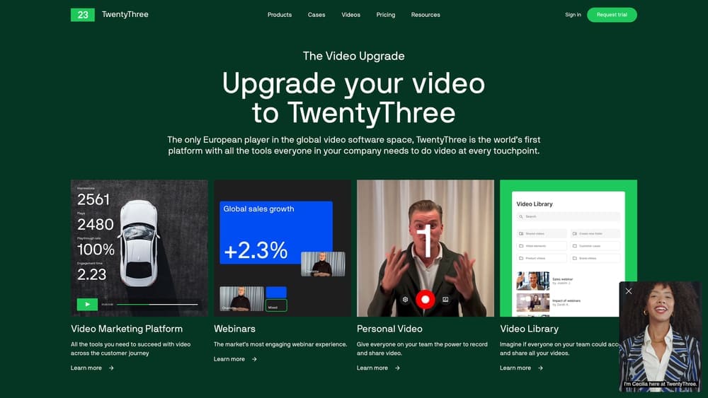 Screenshot Of Twentythree Website Homepage